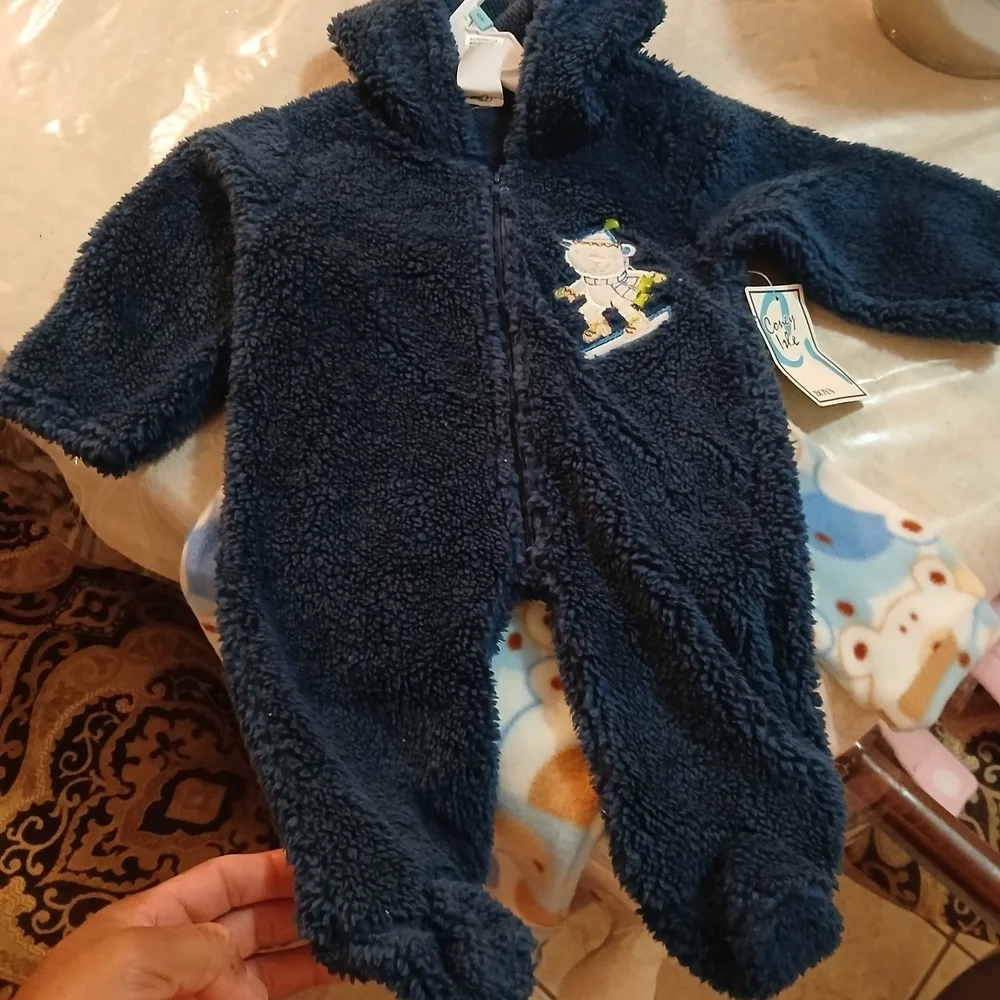 Cozy Navy Blue Kids One Piece - Picture 3 of 9
